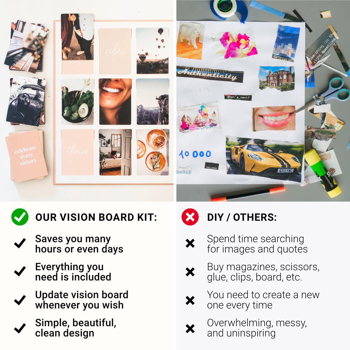 CALMOURA Vision Board Kit for Adults Supplies — Vision Board Supplies Kit  for Collage, Scrapbooking — Dream Board and Mood Board for Inspiration