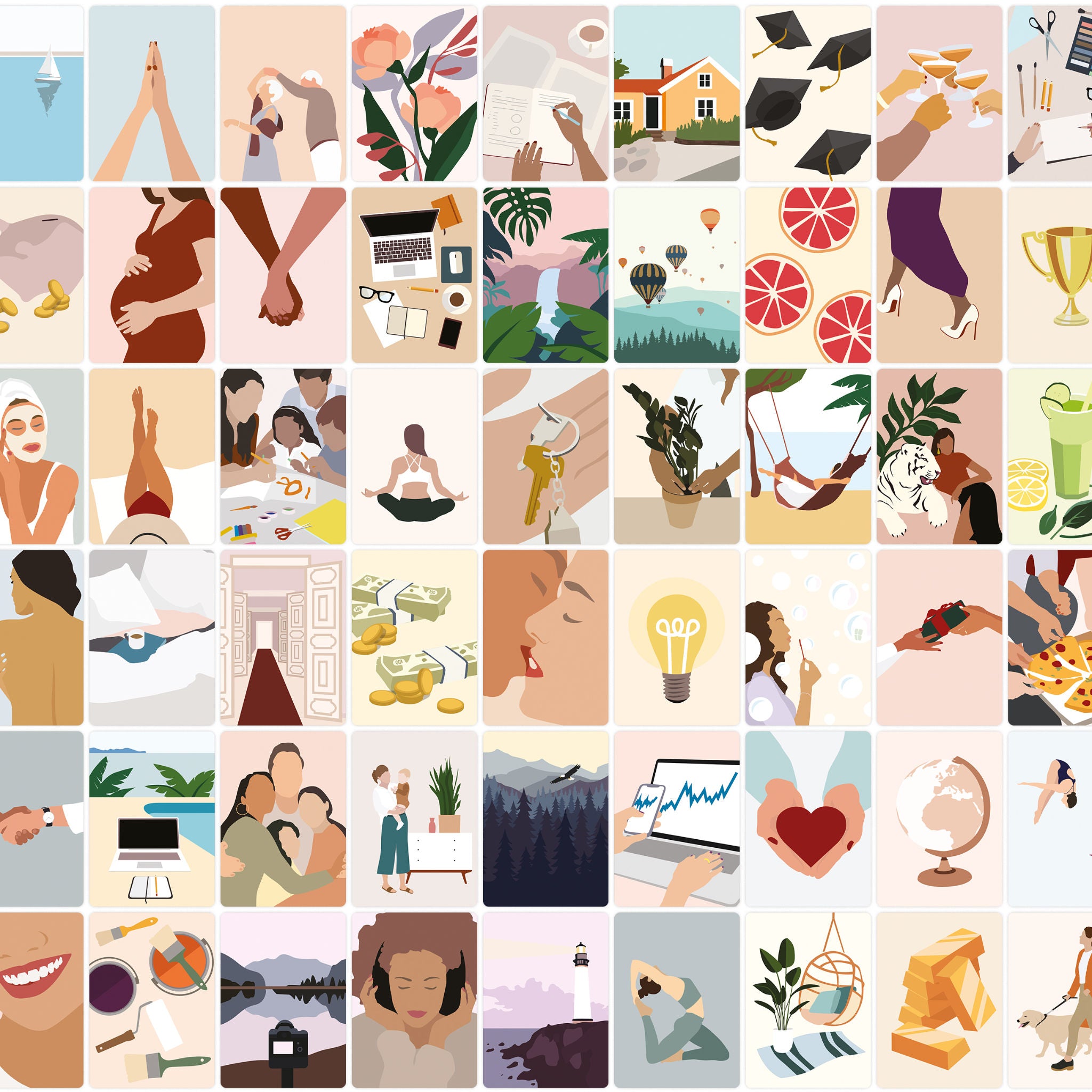 100 Visualization Cards for Your Vision Board | lllustrations – Bold ...